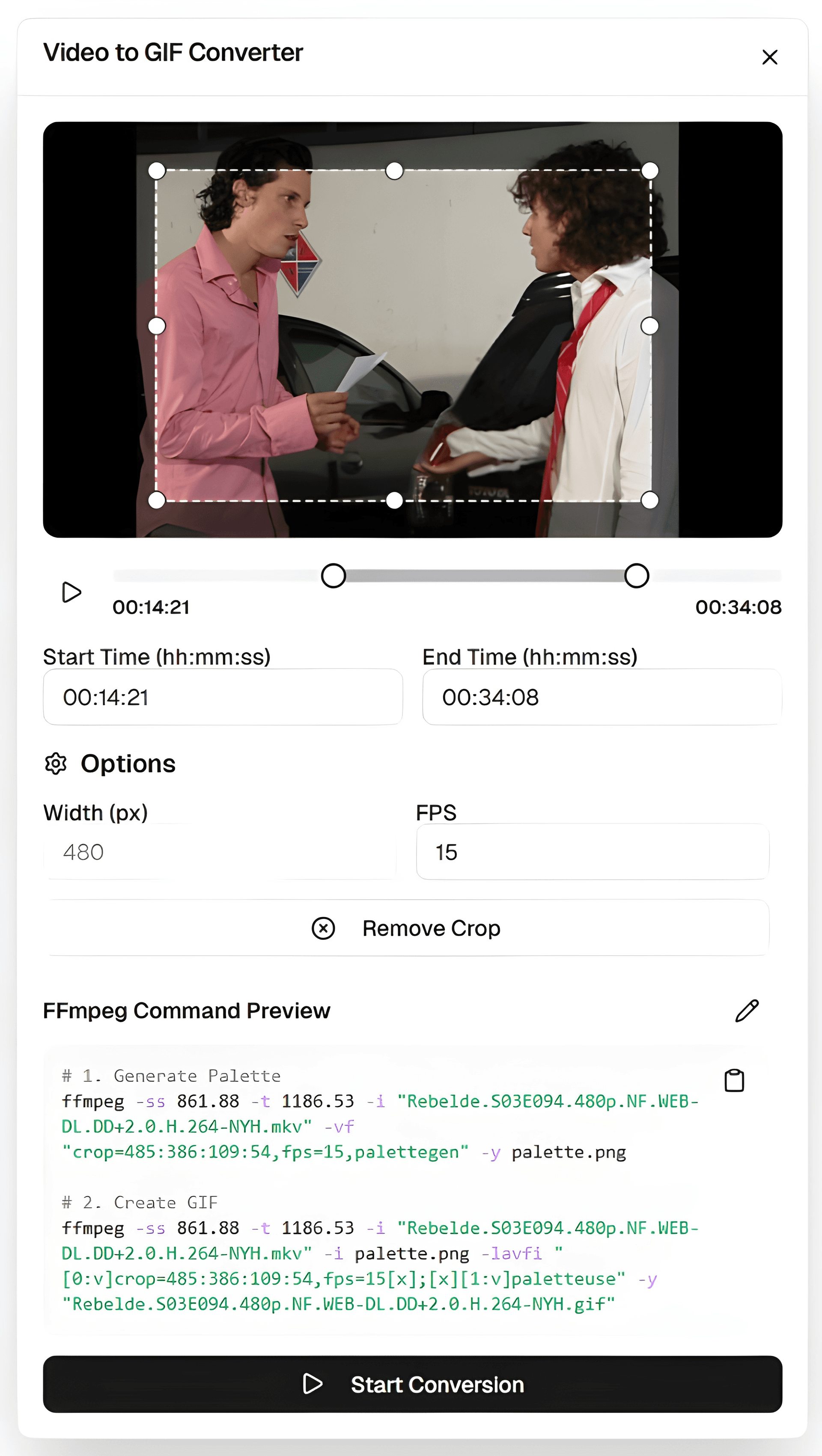 A collage showcasing pre-built tools like the video to GIF converter and audio extractor.